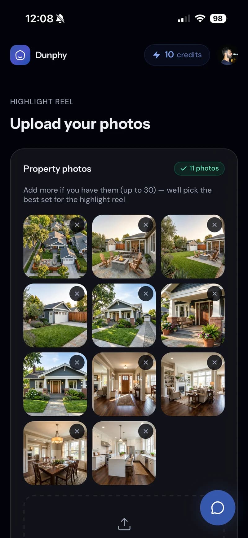 Eleven listing photos uploaded on a phone